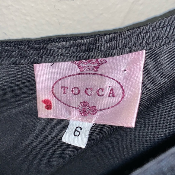 Tocca Black Embroidered Flower Vintage Style Dress - Picture 4 of 8